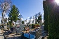 Darlowo, Poland - the cemetery on sunny spring day