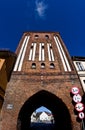 Darlowo Poland, ancient town gate fisheye view