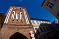 Darlowo Poland, ancient town gate fisheye view