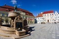 Darlowo, Poland - the town square wide angle fisheye image Royalty Free Stock Photo