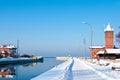 Darlowo Poland, the port in winter Royalty Free Stock Photo