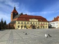 Darlowo, Poland, the town square in early spring 2019 Royalty Free Stock Photo