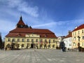 Darlowo, Poland, the town square in early spring 2019 Royalty Free Stock Photo