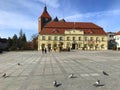 Darlowo, Poland, the town square in early spring 2019 Royalty Free Stock Photo