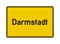 Darmstadt city limits road sign in Germany
