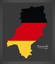 Darmstadt City map with German national flag illustration