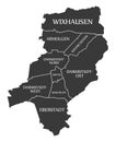 Darmstadt City Map Germany DE labelled black illustration