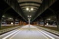 Darmstadt, Hessen, Germany - 16 Jan 2020: Darmstadt main station, platform view level at night