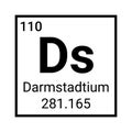 Darmstadtium chemical element symbol atom vector icon