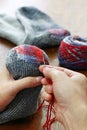 Darning socks Royalty Free Stock Photo