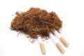 Darning tobacco with cigarets Royalty Free Stock Photo