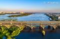 The Darnytsia Bridges across the Dnieper in Kiev, Ukraine