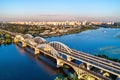 The Darnytsia Bridges across the Dnieper in Kiev, Ukraine