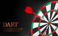 Dart accurate and successful targeting point on dartboard illustration. Concept of business market target and goal