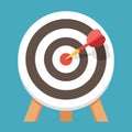 Dart arrow hits the dartboard vector icon Royalty Free Stock Photo