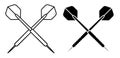 Dart arrow icon. Equipment for sports competitions of darts. Vector