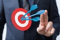 A Dart arrow on target dartboard, Business success concept Royalty Free Stock Photo