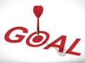 Dart arrow hit on target with goal text Royalty Free Stock Photo