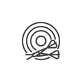 Dart arrows board line icon