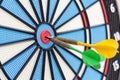 Dart arrows in target center. Business, strategy and sucess concept Royalty Free Stock Photo
