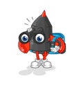 Dart with binoculars character. cartoon mascot vector Royalty Free Stock Photo