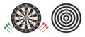 Dart board arrow indoor game front and back side Royalty Free Stock Photo