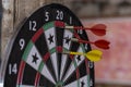 Dart board with darts arrows Royalty Free Stock Photo