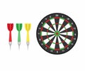 Dart board game symbol set illustration vector Royalty Free Stock Photo