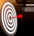 dart board business target or goal success and winner concept.