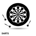 Dart. The dartboard is isolated on a light background. Vector illustration Royalty Free Stock Photo