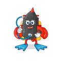 Dart diver cartoon. cartoon mascot vector