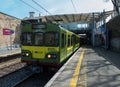 The Dart electric rail train in Dublin Connolly Station on the outward bound journey from Greystone via Dunloaghair