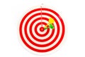 2 dart green and yellow color right on target