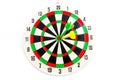 2 dart green and yellow color right on target