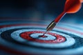 Dart Hitting Bullseye Symbolizing Precision and Success in Business Royalty Free Stock Photo