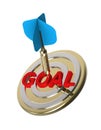 Dart hitting target. Hiting target goal concept. Royalty Free Stock Photo