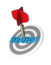 Dart hitting target. Strategy concept. Royalty Free Stock Photo