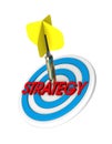 Dart hitting target. Strategy concept. Royalty Free Stock Photo