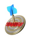 Dart hitting target. Strategy concept. Royalty Free Stock Photo