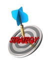 Dart hitting target. Strategy concept. Royalty Free Stock Photo