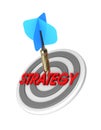 Dart hitting target. Strategy concept. Royalty Free Stock Photo