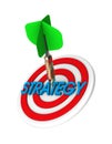 Dart hitting target. Strategy concept. Royalty Free Stock Photo