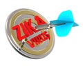 Dart hitting target. Zika in a target concept.