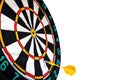 Dart missed the center of the target Darts Royalty Free Stock Photo