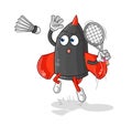 Dart smash at badminton cartoon. cartoon mascot vector