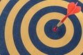 Dart target with arrow on bullseye Royalty Free Stock Photo