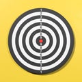 Dart Target on Yellow Background