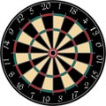 Dartboard on white background