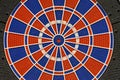 Dartboard, close up. Dart game. Target. Throwing darts. Target for darts game with score points around. Sport and recreation