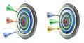 Dartboard with colored arrows Royalty Free Stock Photo